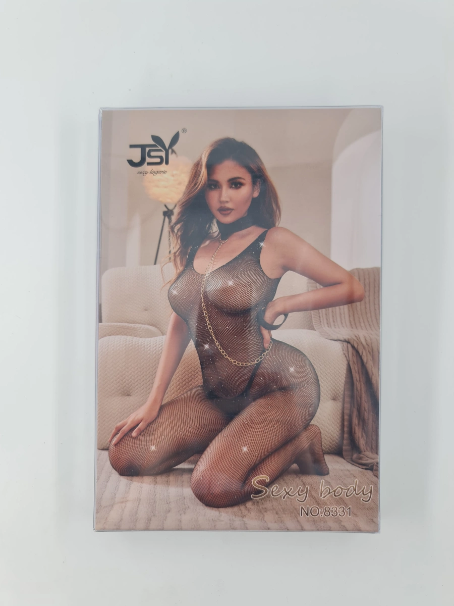 Bodystocking Crotchless cu Zgarda si Lesa Beatrix, Negru, S/M, #5, Erotic24.ro