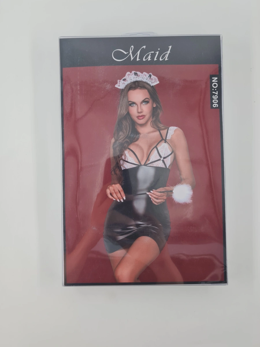 Costumatie Menajera Sexy, Wetlook, 4 Piese, S-L, Nr. 4, Erotic24.ro