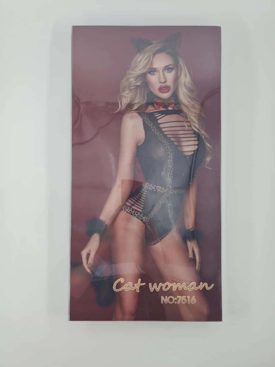 Costum Sexy Cat Woman 6 Piese Negru OS, Nr. 4, Erotic24.ro