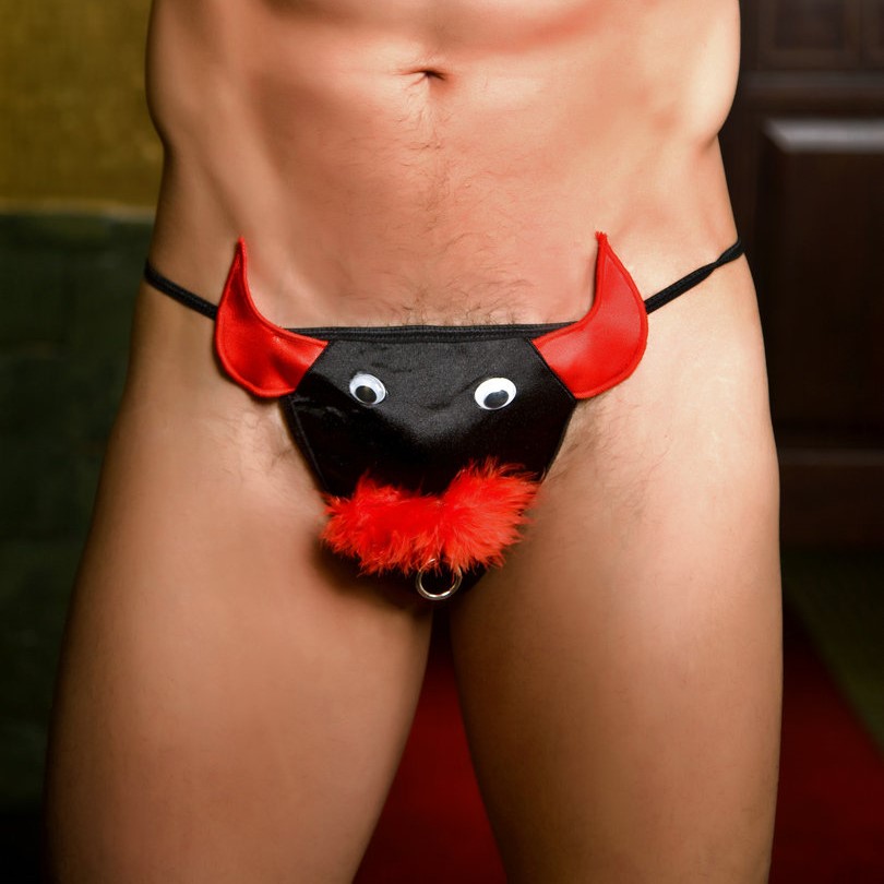 Bikini Naughty Bull, Negru/Rosu, S-L, #1, Erotic24.ro