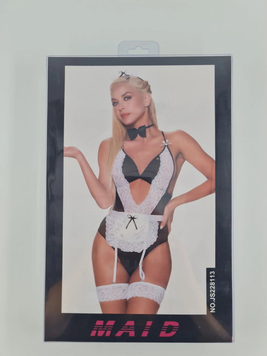Costumatie Naughty Maid, 5 Piese, Alb/Negru, L/XL, Nr. 4, Erotic24.ro