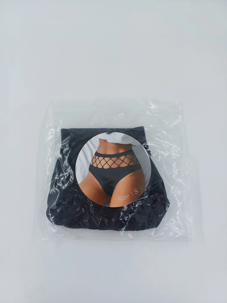 Bikini Tanga Elastici cu Talie Inalta, Negru, S, Nr. 4, Erotic24.ro