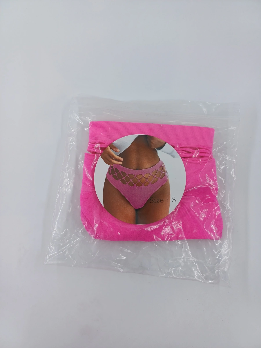 Bikini Tanga Elastici cu Talie Inalta, Roz Neon, S, #3, Erotic24.ro