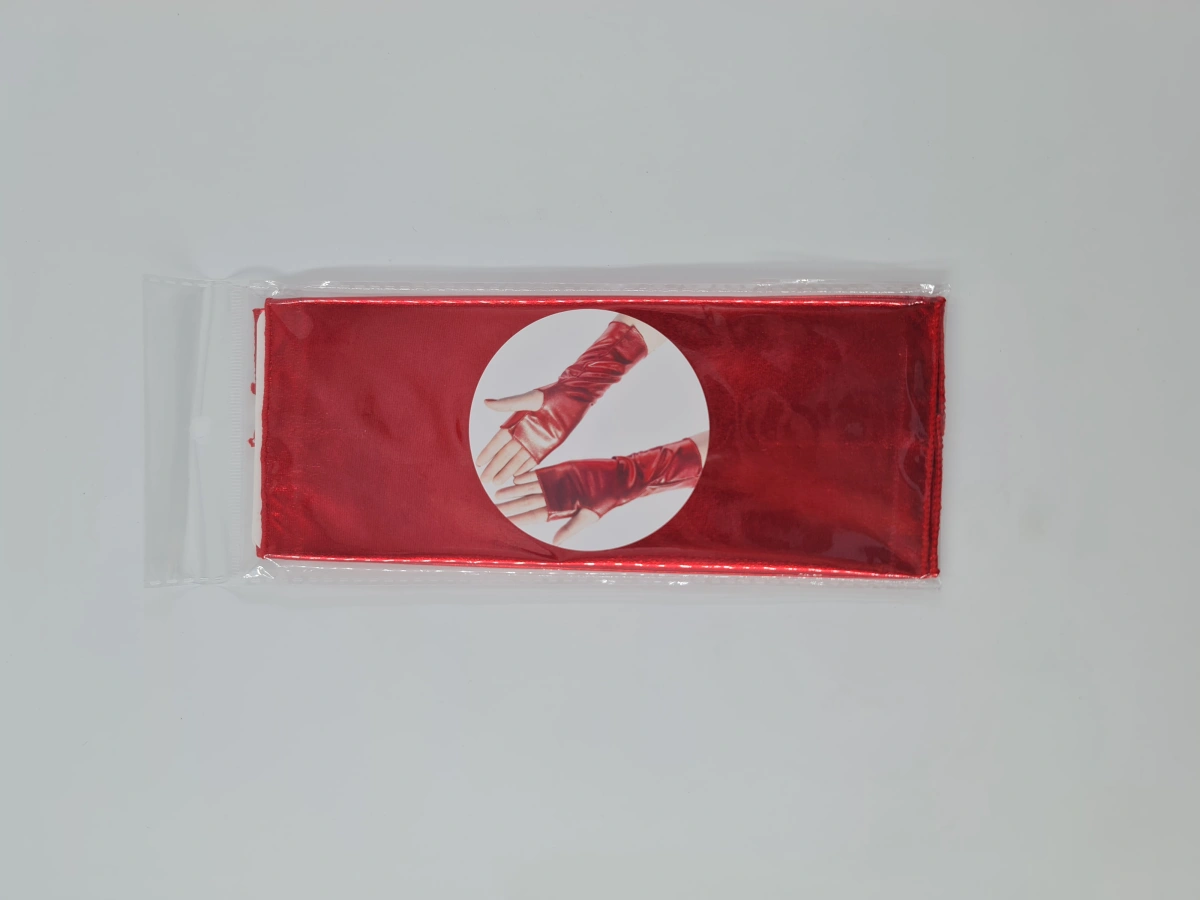 Manusi Fara Degete Rebel Look, Wetlook, Rosu, S, 23 cm, Nr. 2, Erotic24.ro