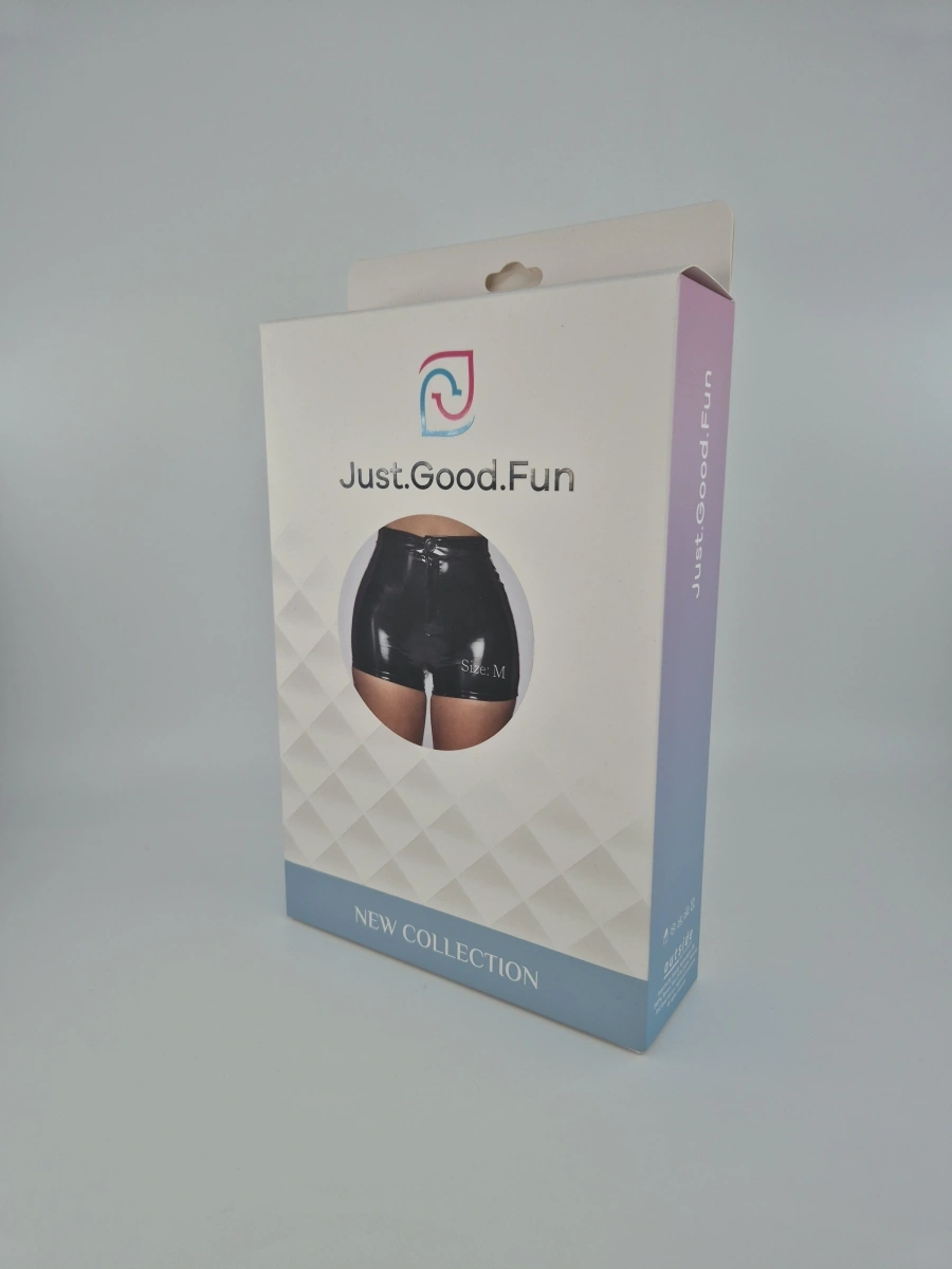 Pantaloni Scurti cu Talie Inalta Taboo, Wetlook, Negru, M, JGF Lingerie, Nr. 4, Erotic24.ro