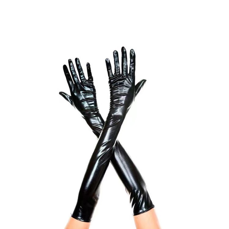 Manusi Lungi Erotic Touch, Wetlook, Negru, S, 53 cm, JGF Lingerie, Nr. 2, Erotic24.ro