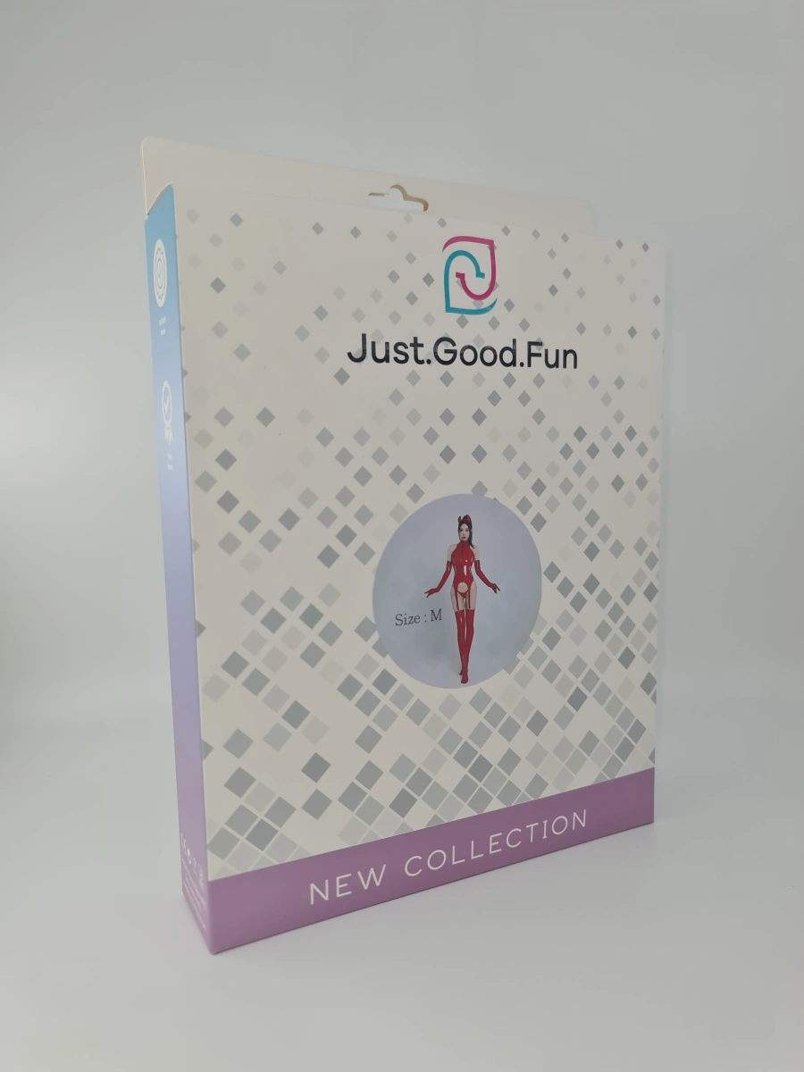 Set Lenjerie Sexy Sinner, 3 Piese, Wetlook, Rosu, M, JGF Lingerie, #6, Erotic24.ro