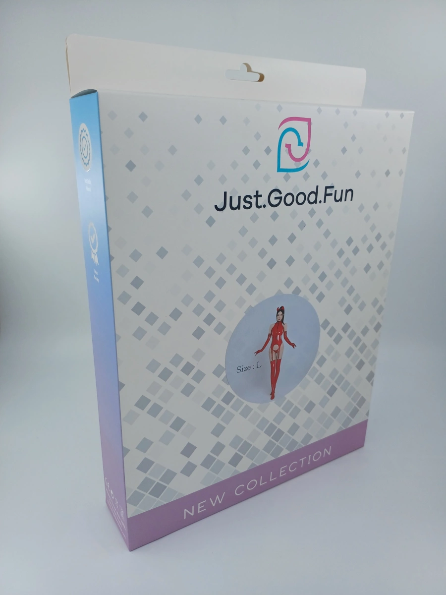 Set Lenjerie Sexy Sinner, 3 Piese, Wetlook, Rosu, L, JGF Lingerie, #6, Erotic24.ro