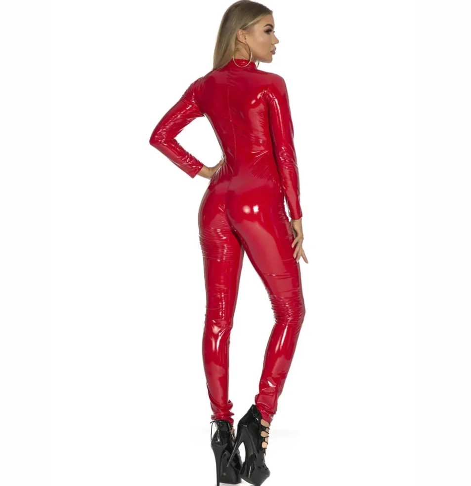 Catsuit Overall Secret, Wetlook, Rosu, S, JGF Lingerie, #4, Erotic24.ro