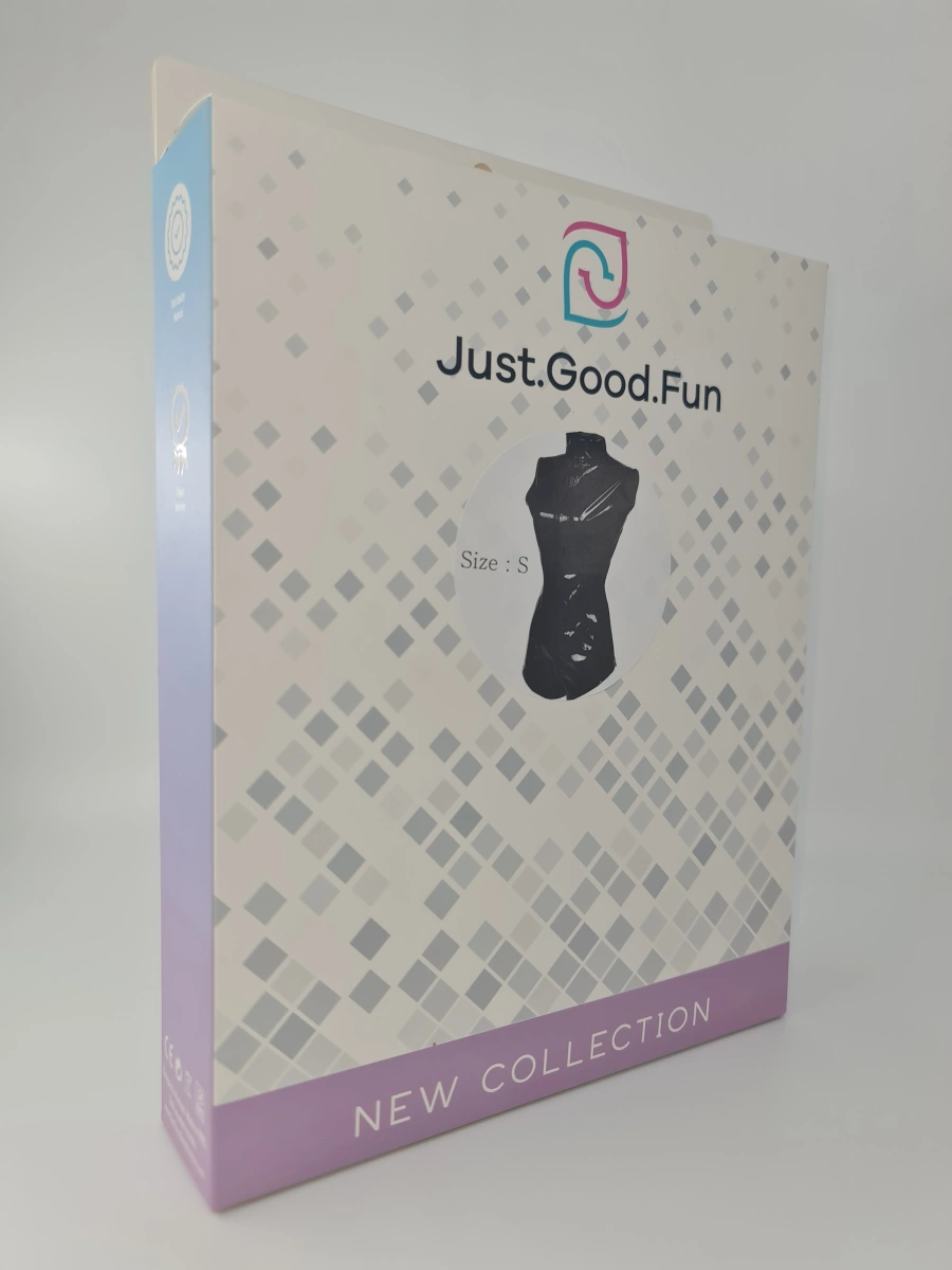 Salopeta cu Fermoar Dubla Deschidere, Wetlook, Negru, S, JGF Lingerie, #6, Erotic24.ro