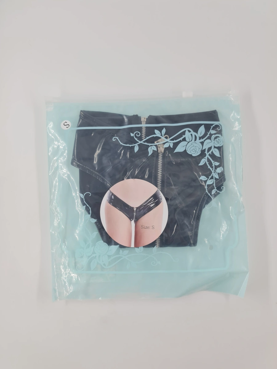 Bikini cu Fermoar Strip Me, Wetlook, Negru, S, #5, Erotic24.ro