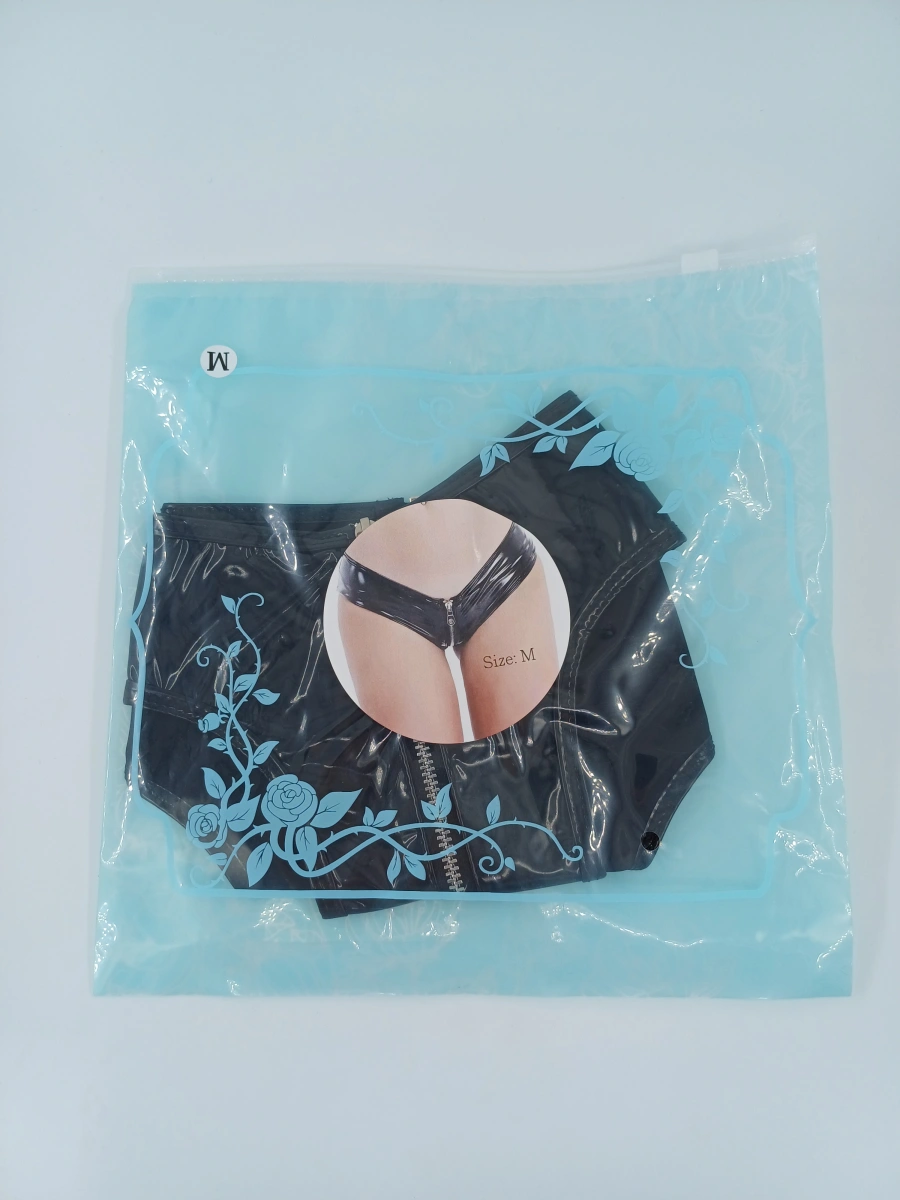 Bikini cu Fermoar Strip Me, Wetlook, Negru, M, #5, Erotic24.ro