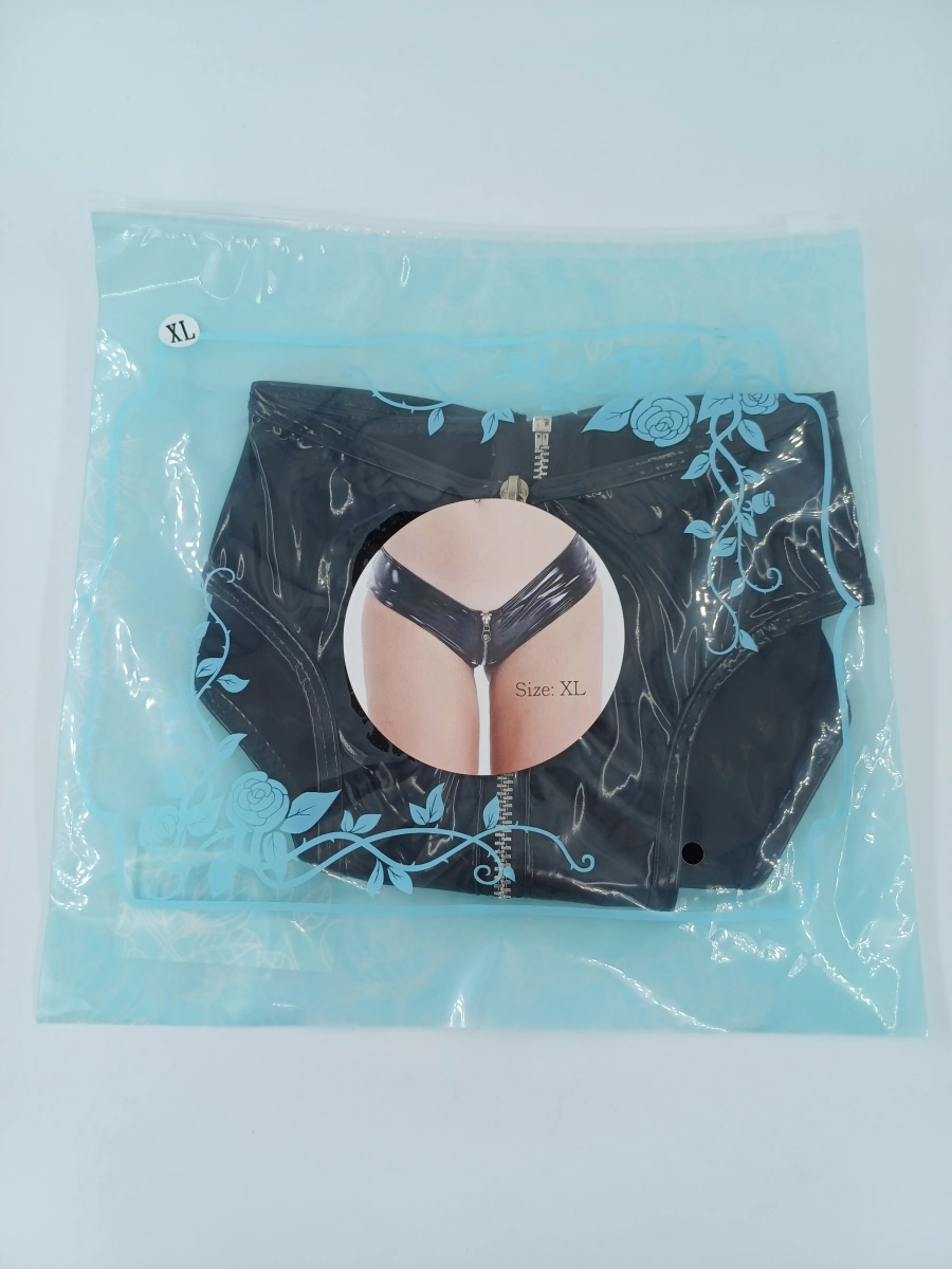 Bikini cu Fermoar Strip Me, Wetlook, Negru, XL, #5, Erotic24.ro