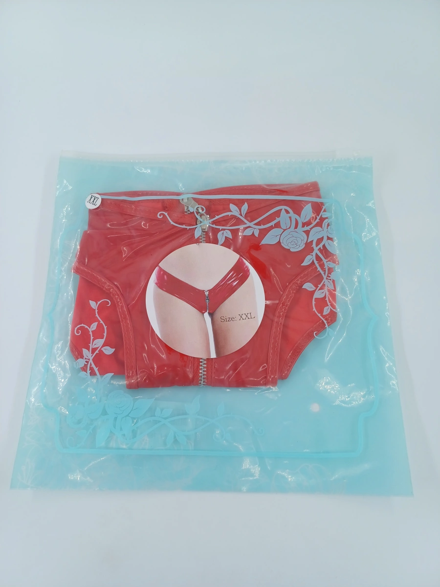 Bikini cu Fermoar Strip Me, Wetlook, Rosu, XXL, #2, Erotic24.ro