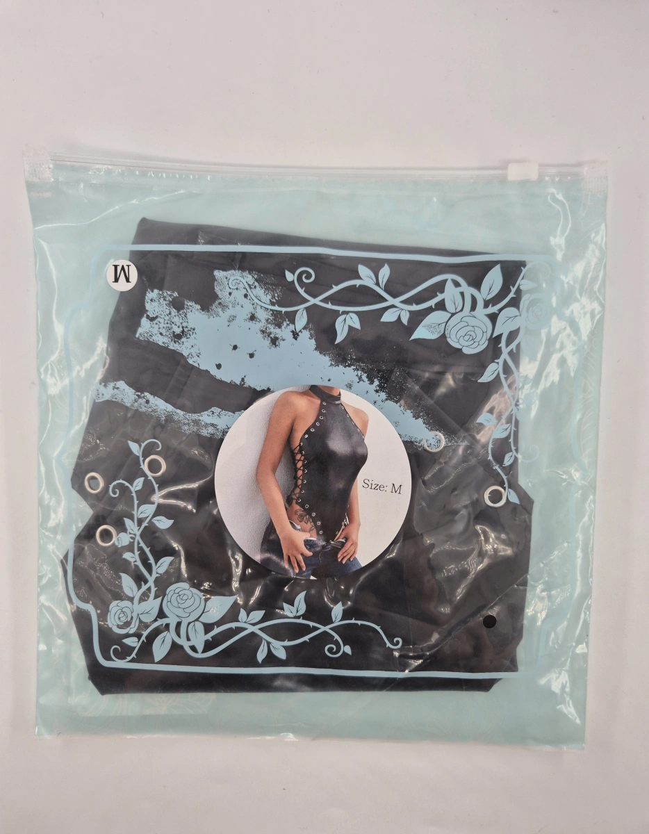 Body Erotic Laces, Wetlook Mat, Negru, M, #5, Erotic24.ro