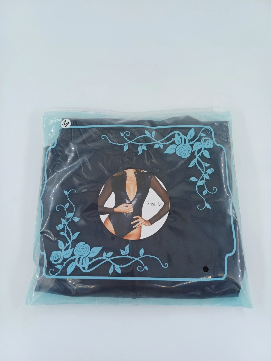 Body cu Maneci Lungi, Wetlook, Negru, M, #5, Erotic24.ro