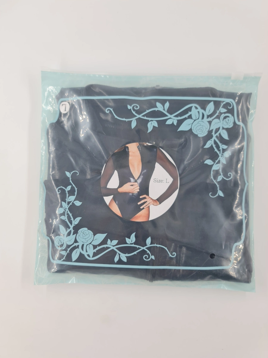 Body cu Maneci Lungi, Wetlook, Negru, L, #5, Erotic24.ro