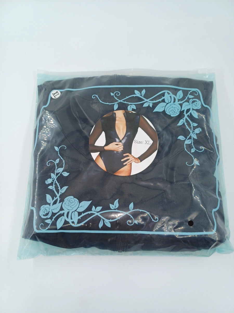 Body cu Maneci Lungi, Wetlook, Negru, XL, #5, Erotic24.ro