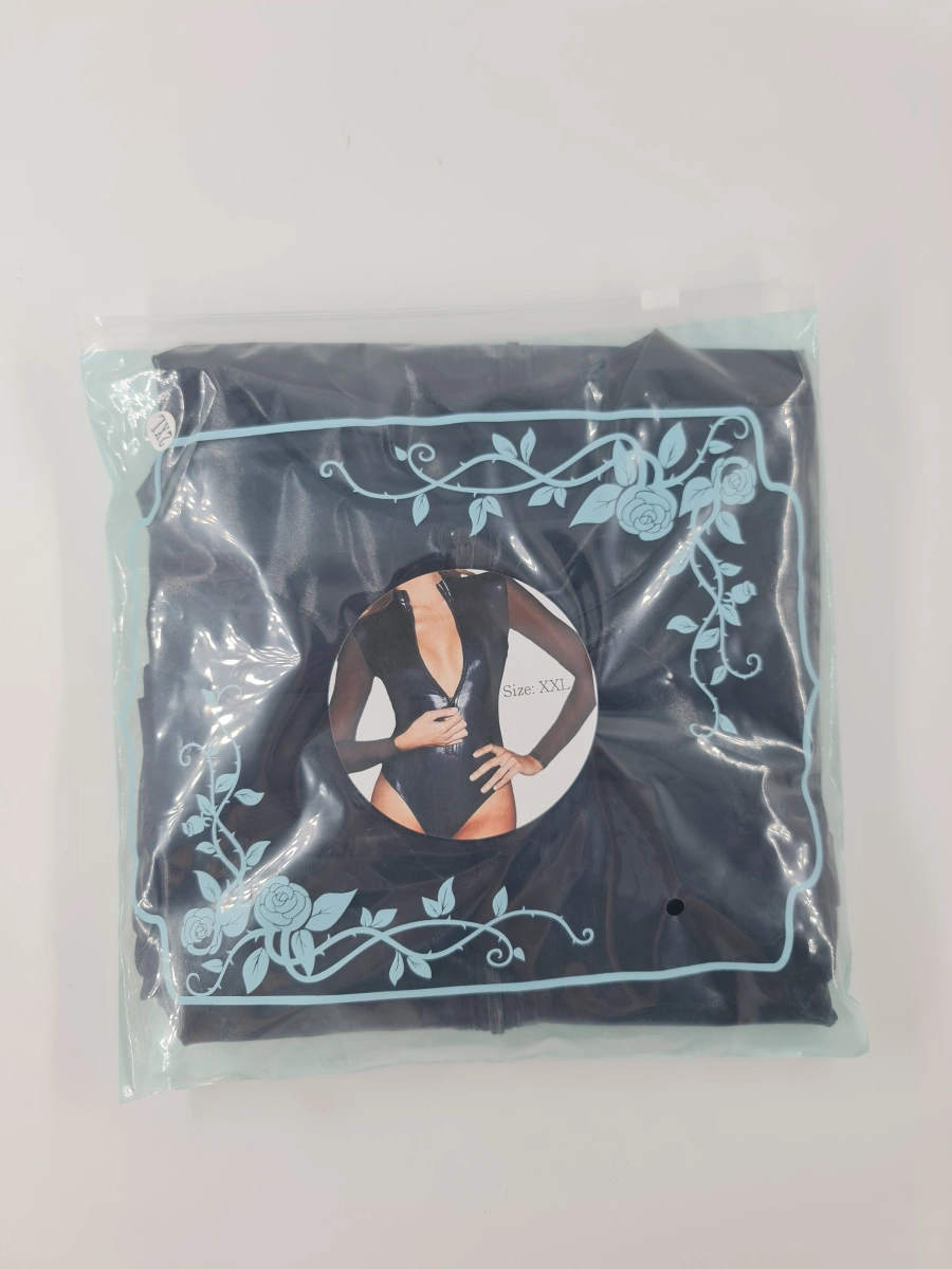 Body cu Maneci Lungi, Wetlook, Negru, XXL, #5, Erotic24.ro