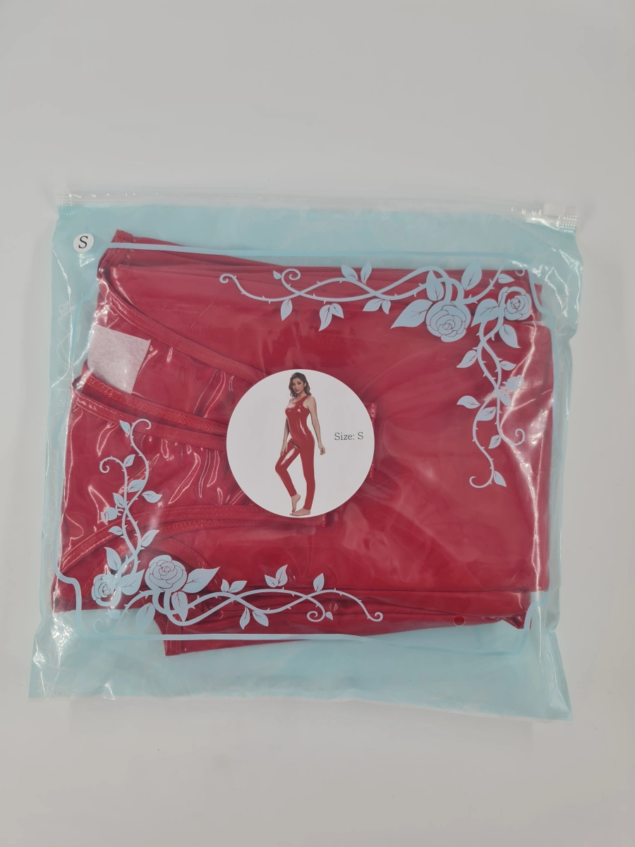 Catsuit Crotchless Monique, Wetlook, Rosu, S, #2, Erotic24.ro