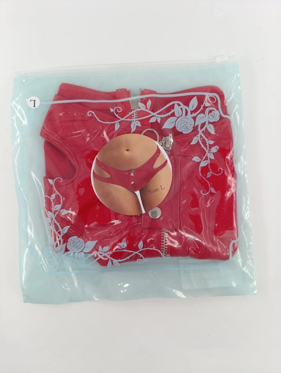 Bikini cu Decupaje, Wetlook, Rosu, L, #2, Erotic24.ro