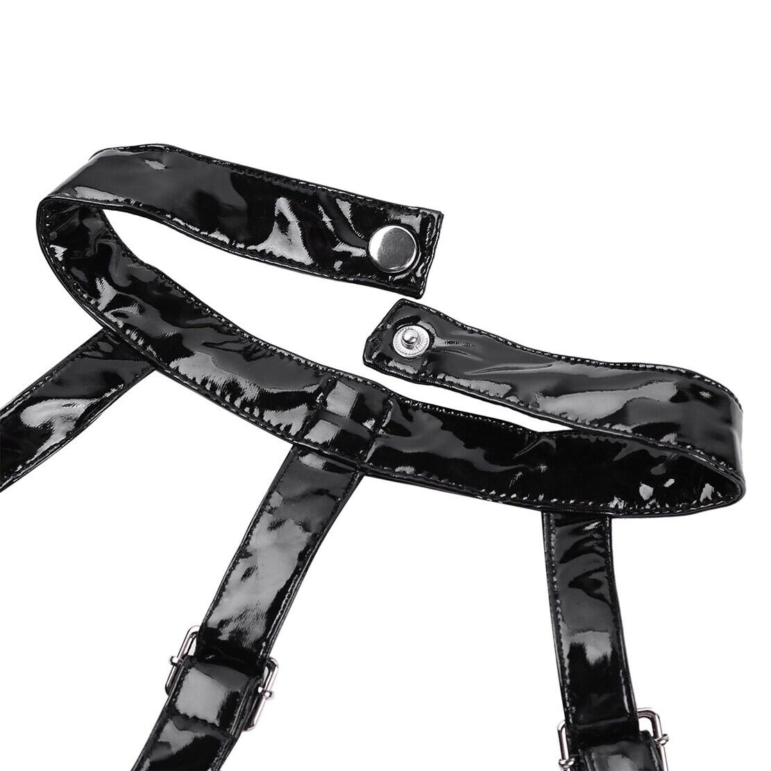 Body Kinky cu Fermoar Dubla Deschidere, Wetlook, Negru, S, #5, Erotic24.ro