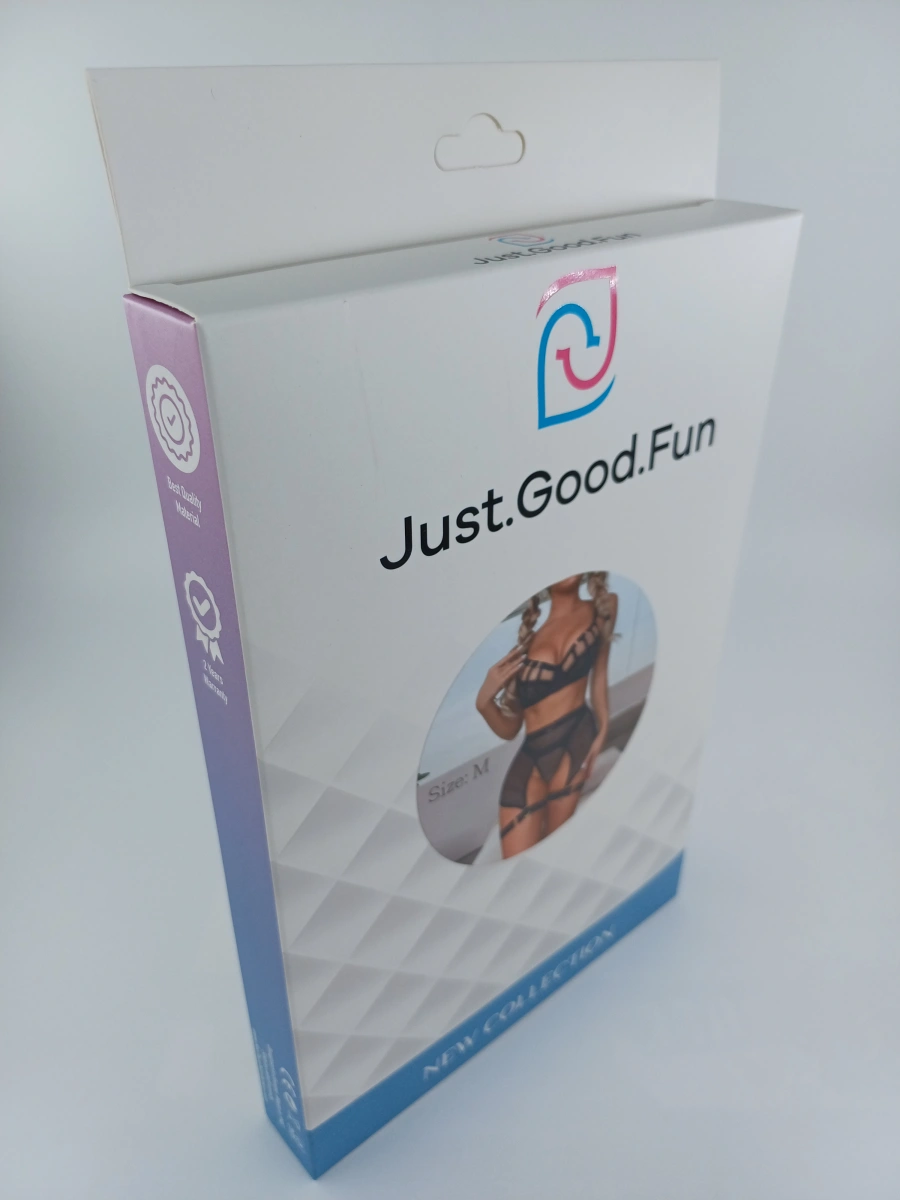 Set Lenjerie Risky Mesh, 5 Piese, Negru, M, JGF Lingerie, #5, Erotic24.ro