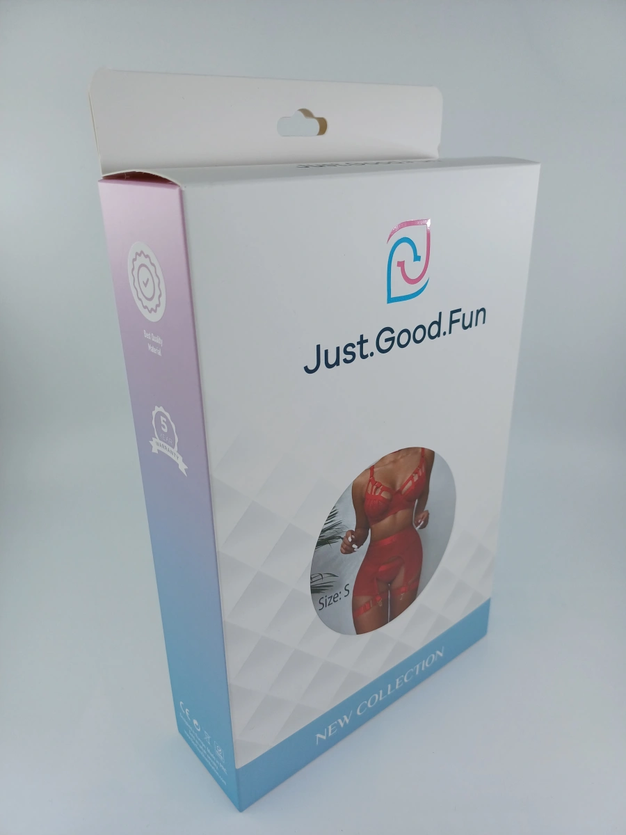 Set Lenjerie Risky Mesh, 5 Piese, Rosu, S, JGF Lingerie, #5, Erotic24.ro