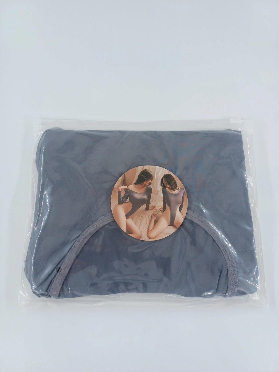 Body High Cut cu Maneci Lungi, Gri, S/M, #4, Erotic24.ro