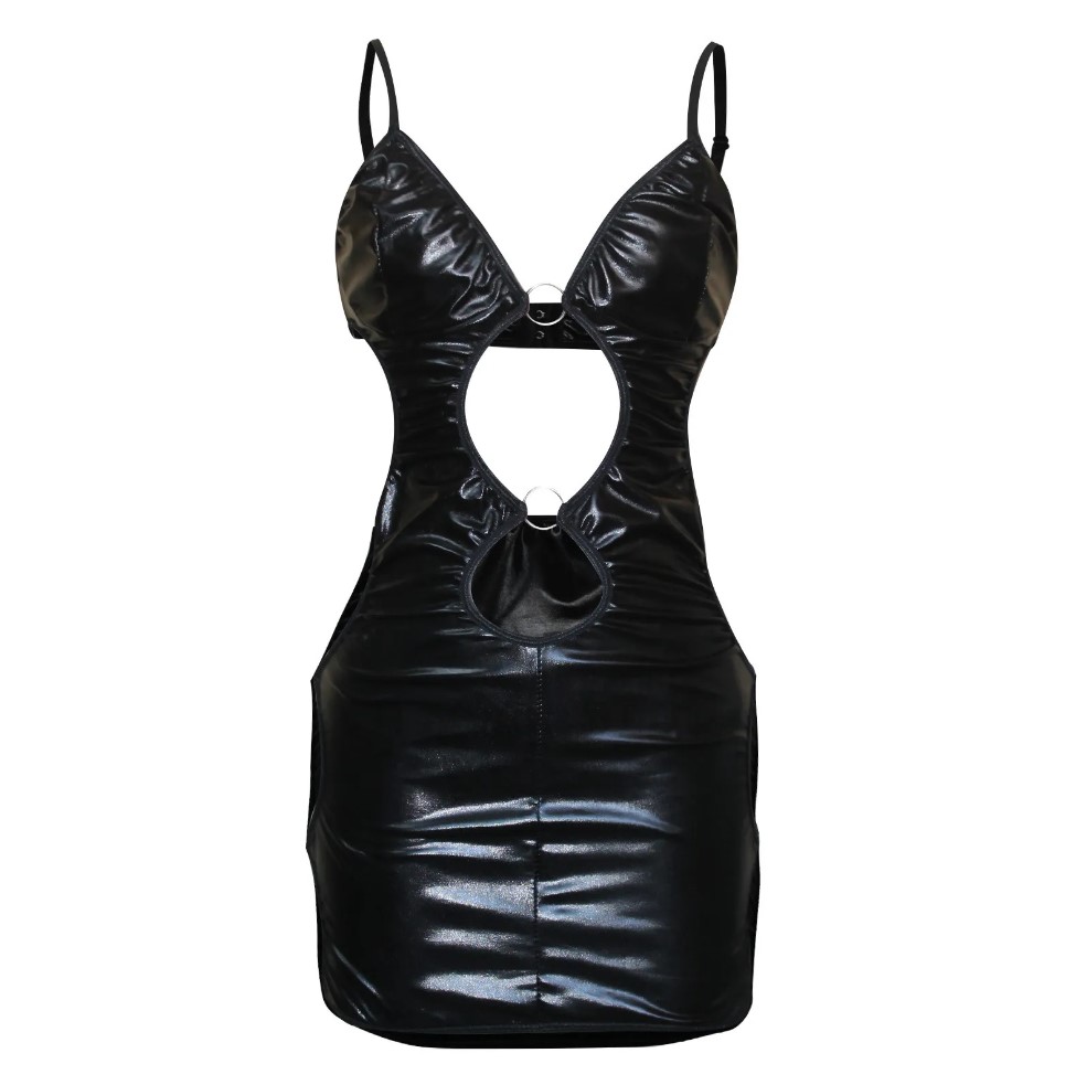 Rochie Sexy cu Decupaje, Wetlook, Negru, L,  JGF Lingerie, #5, Erotic24.ro