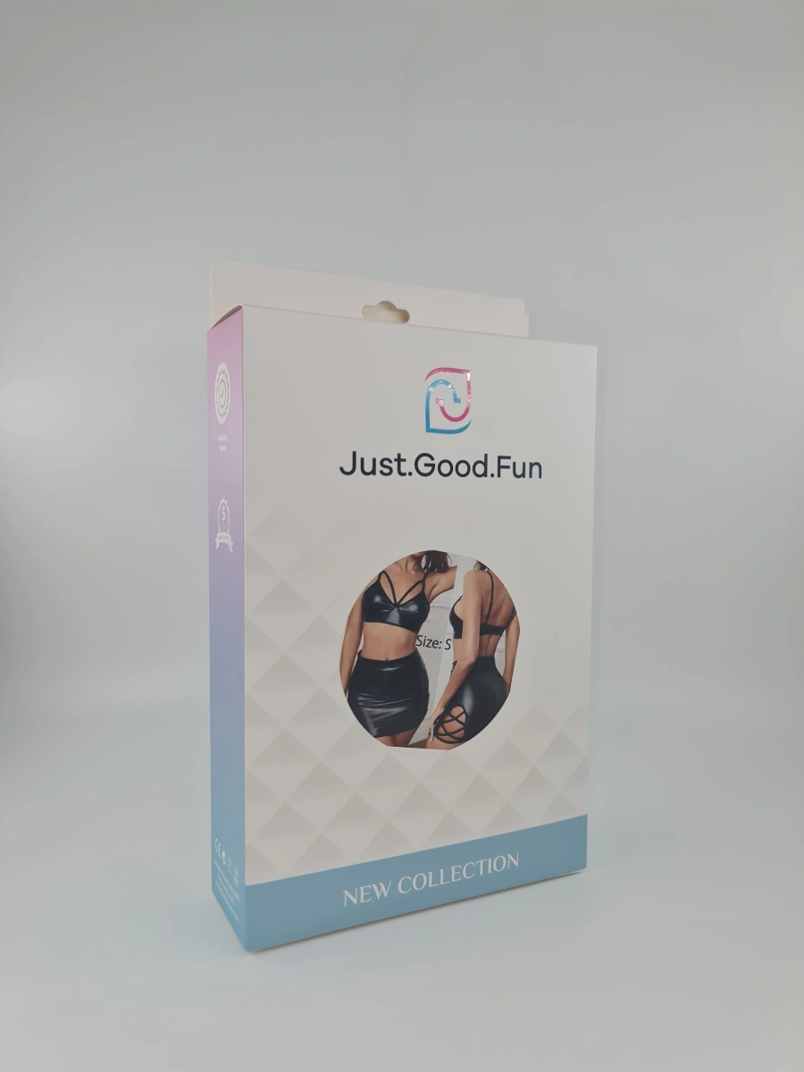 Set Lenjerie Dark Charm 2 Piese, Wetlook, Negru, S, JGF Lingerie, #6, Erotic24.ro