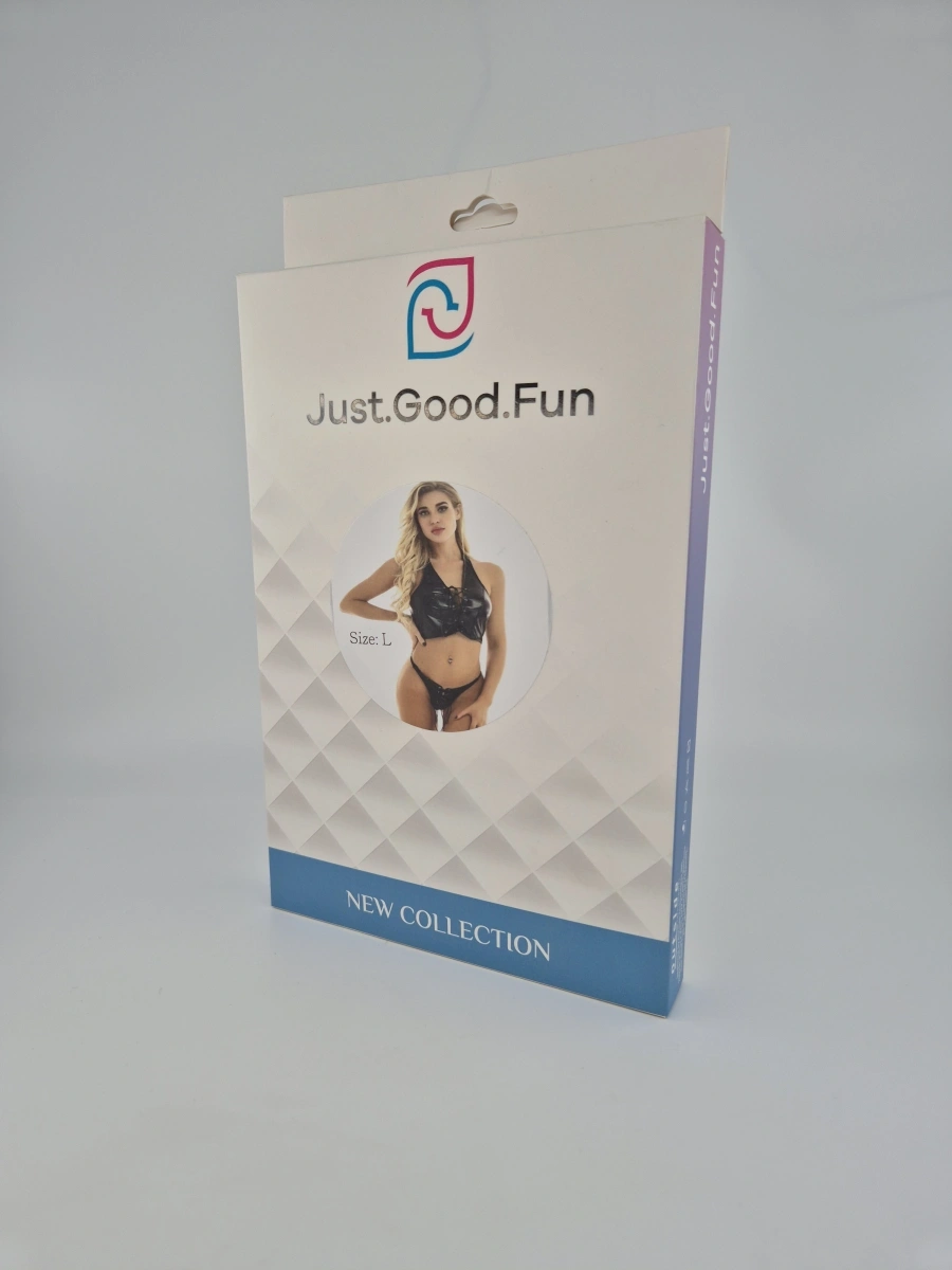 Set Lenjerie Sexy Laces, 2 Piese, Wetlook, Negru, L, JGF Lingerie, #6, Erotic24.ro