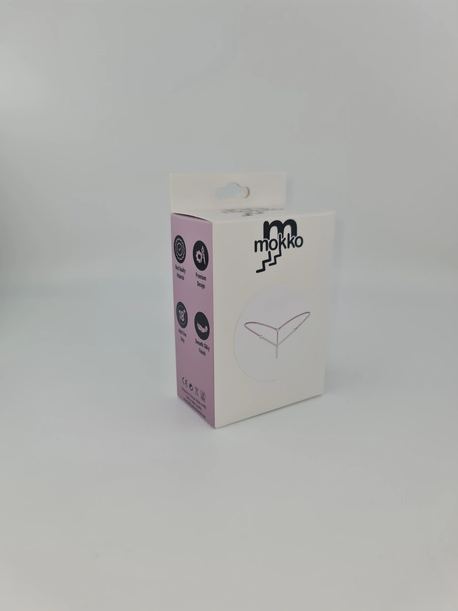 Micro Bikini cu Perle si Inele, Roz, S/M, Mokko Toys, #3, Erotic24.ro