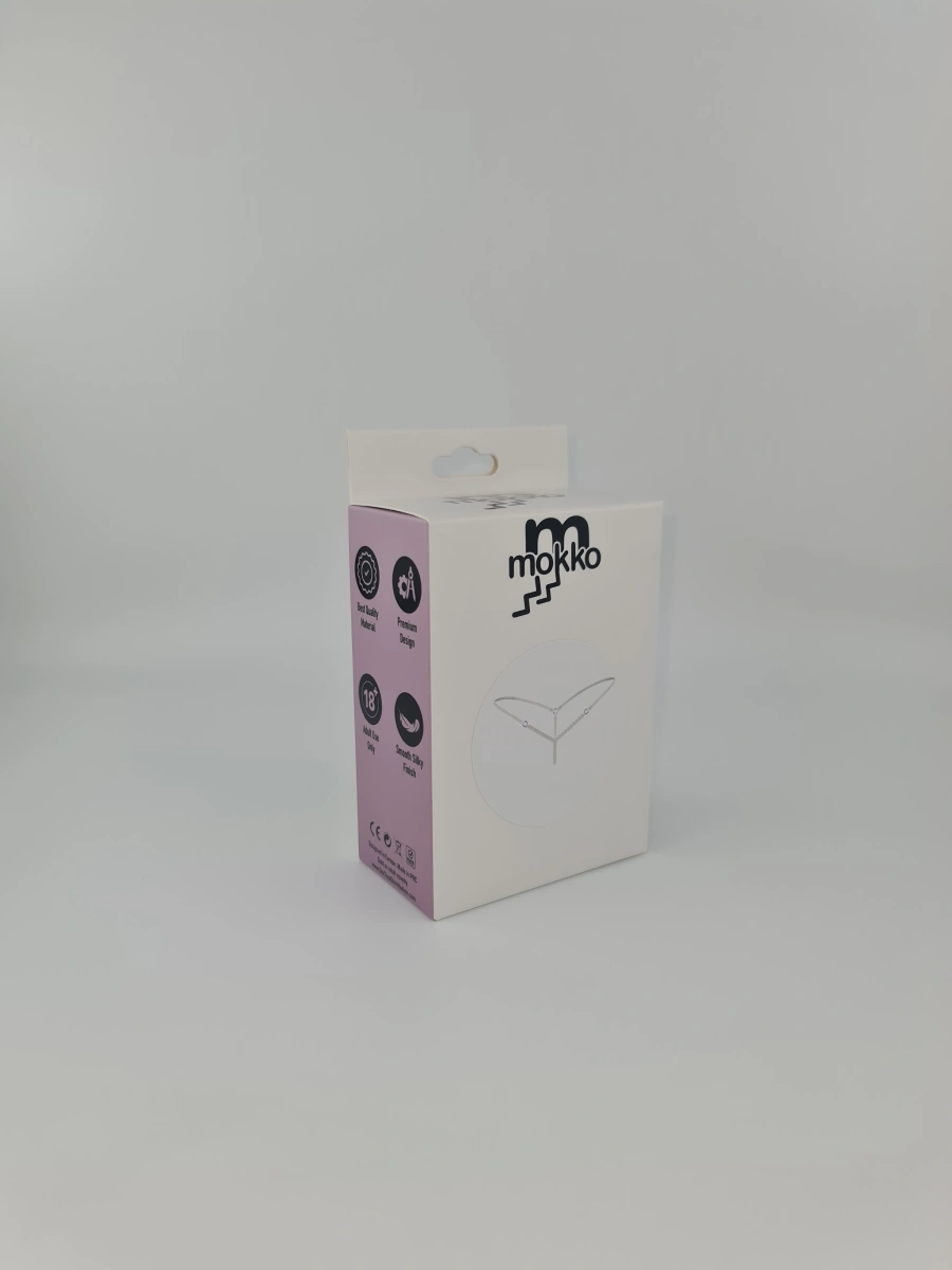 Micro Bikini cu Perle si Inele, Alb, S/M, Mokko Toys, Nr. 3, Erotic24.ro