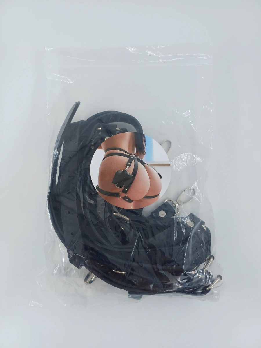 Sistem Harness Restricted with Cuffs Piele Ecologica OS, #8, Erotic24.ro