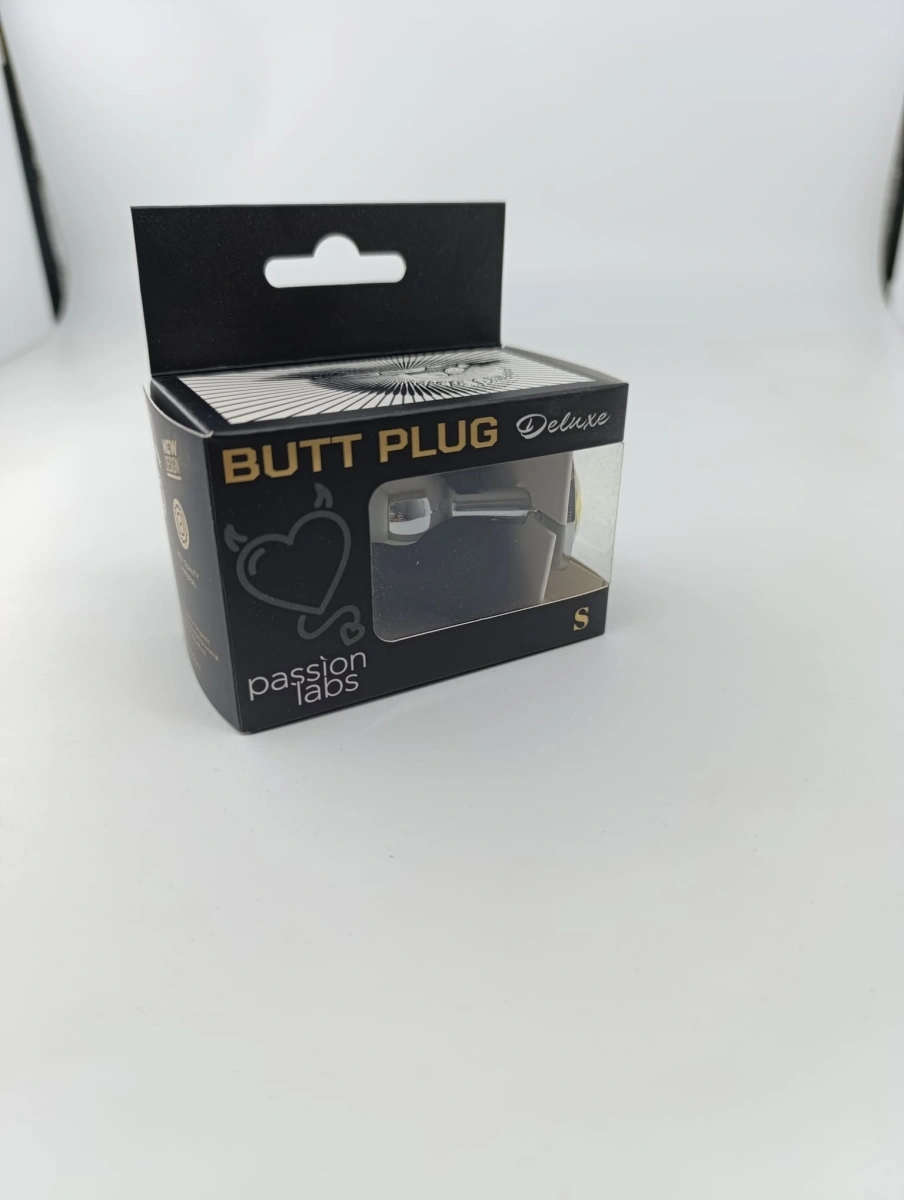Dop Anal Metallic Buttplug, Small, Argintiu/Portocaliu, Passion Labs, #3, Erotic24.ro