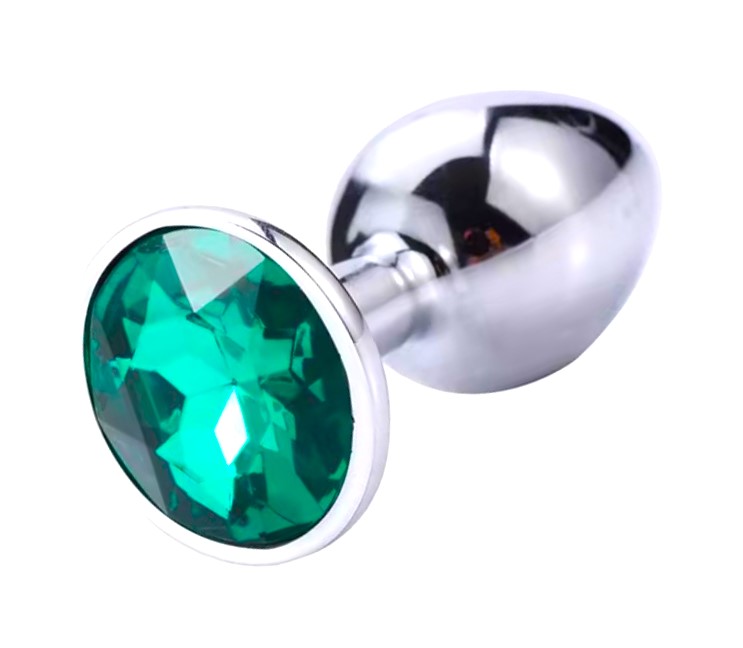 Dop Anal Metallic Buttplug Small Argintiu/Verde Inchis Passion Labs