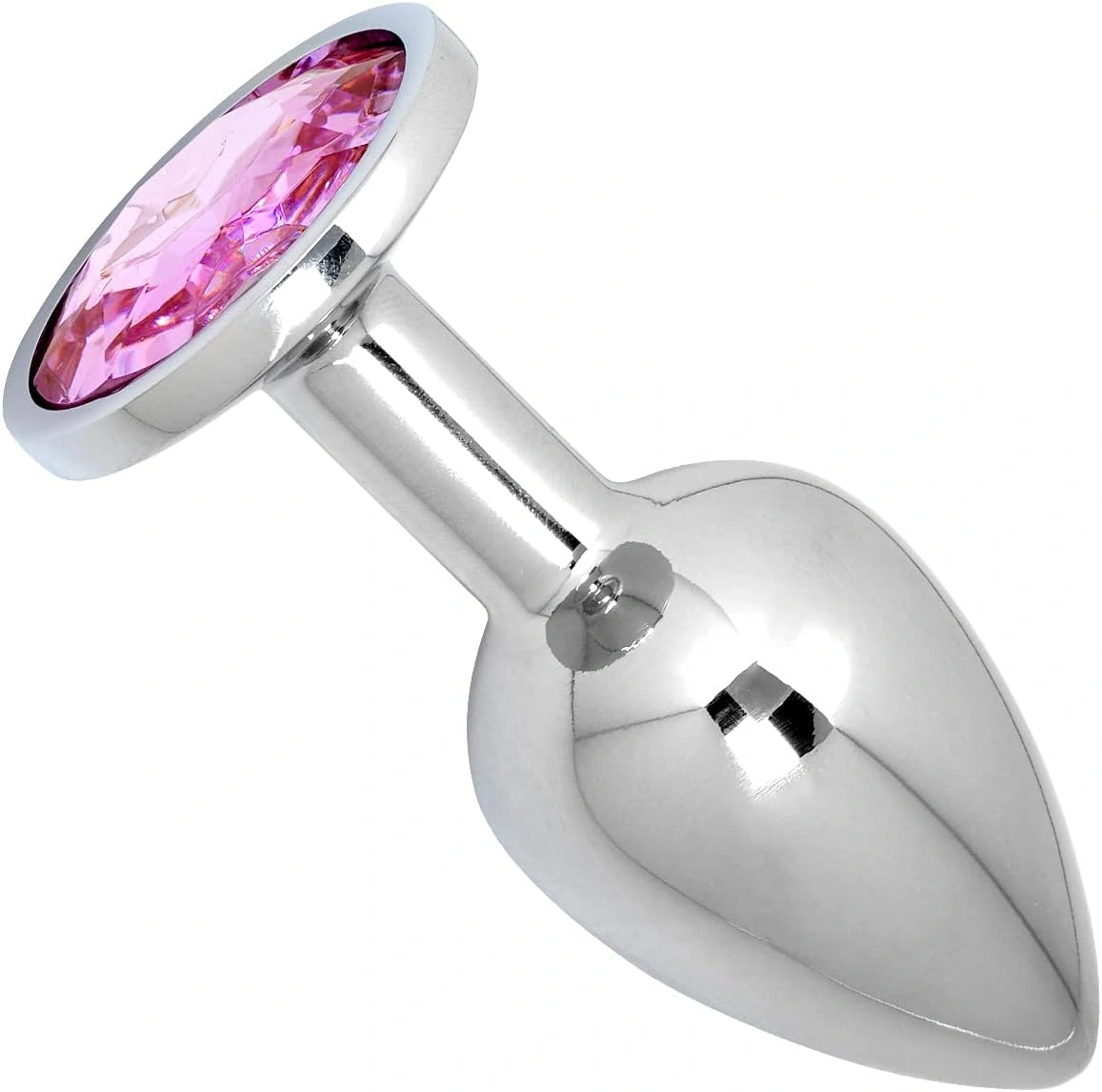 Dop Anal Metallic Buttplug, Small, Argintiu/Roz, Passion Labs, Nr. 2, Erotic24.ro