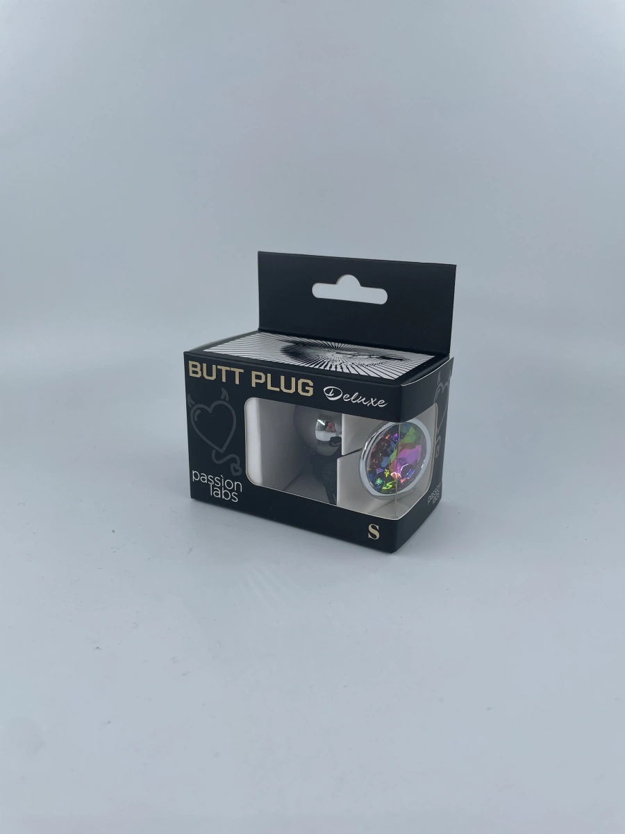 Dop Anal Metallic Buttplug, Small, Argintiu/Multicolor, Passion Labs, #3, Erotic24.ro