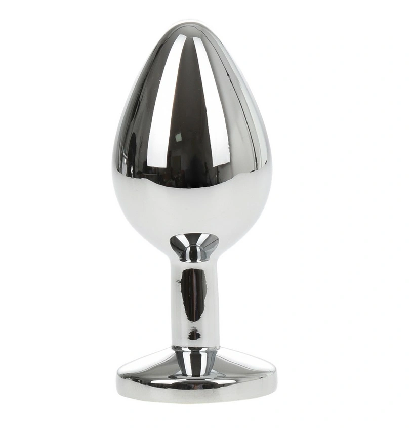 Dop Anal Metallic Buttplug, Medium, Argintiu/Multicolor, Passion Labs, #2, Erotic24.ro