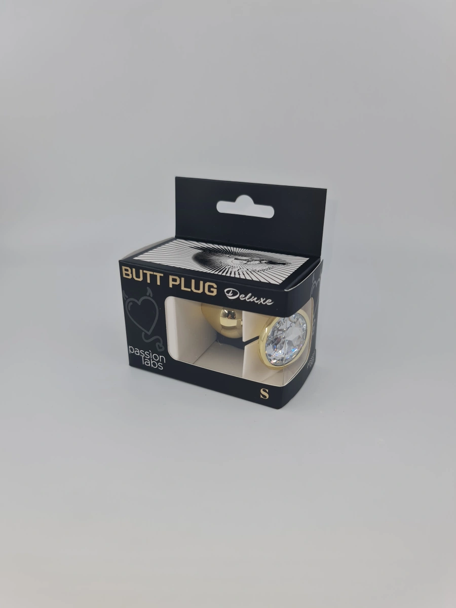 Dop Anal Metallic Buttplug, Small, Auriu/Transparent, Passion Labs, #2, Erotic24.ro