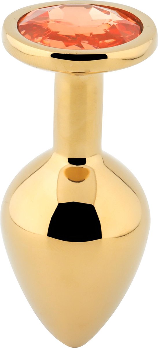 Dop Anal Metallic Buttplug, Small, Auriu/Portocaliu, Passion Labs, Nr. 3, Erotic24.ro