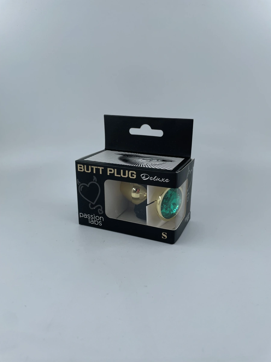 Dop Anal Metallic Buttplug, Small, Auriu/Verde Inchis, Passion Labs, Nr. 2, Erotic24.ro