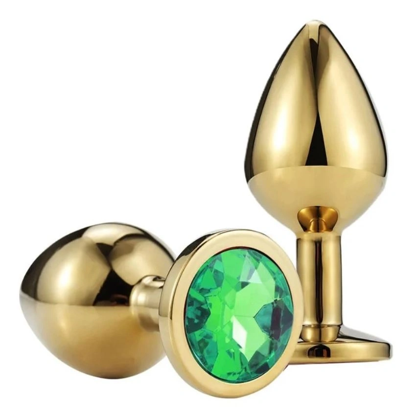 Dop Anal Metallic Buttplug, Small, Auriu/Verde Inchis, Passion Labs