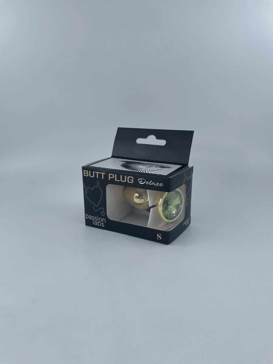 Dop Anal Metallic Buttplug, Small, Auriu/Verde Deschis, Passion Labs, Nr. 2, Erotic24.ro