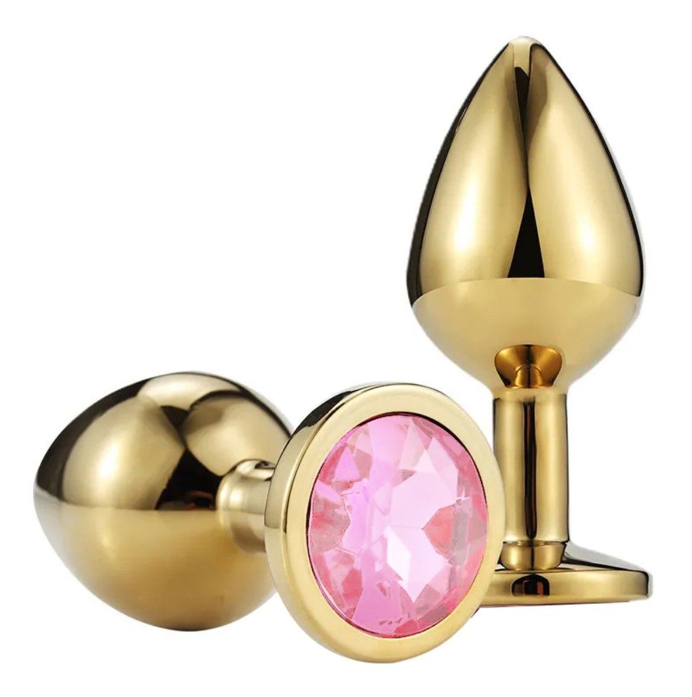 Dop Anal Metallic Buttplug, Small, Auriu/Roz Deschis, Passion Labs