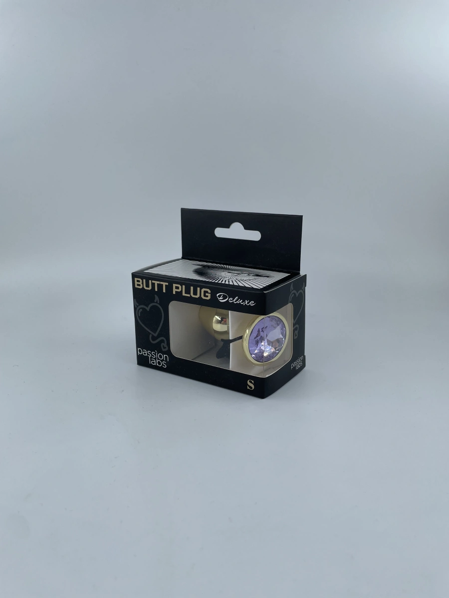 Dop Anal Metallic Buttplug, Small, Auriu/Mov Deschis, Passion Labs, #2, Erotic24.ro