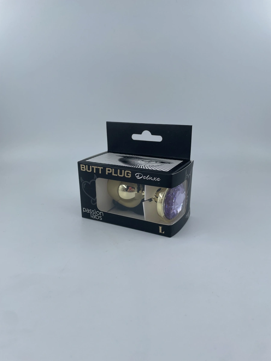 Dop Anal Metallic Buttplug, Large, Auriu/Mov Deschis, Passion Labs, #2, Erotic24.ro