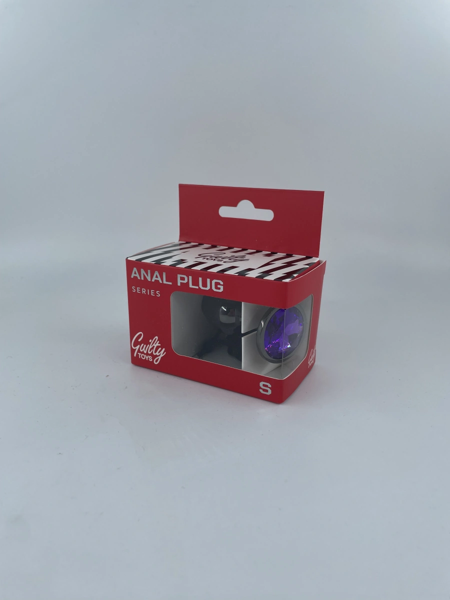Dop Anal Dark Anal Plug Small, Metal, Violet, Guilty Toys, Nr. 2, Erotic24.ro