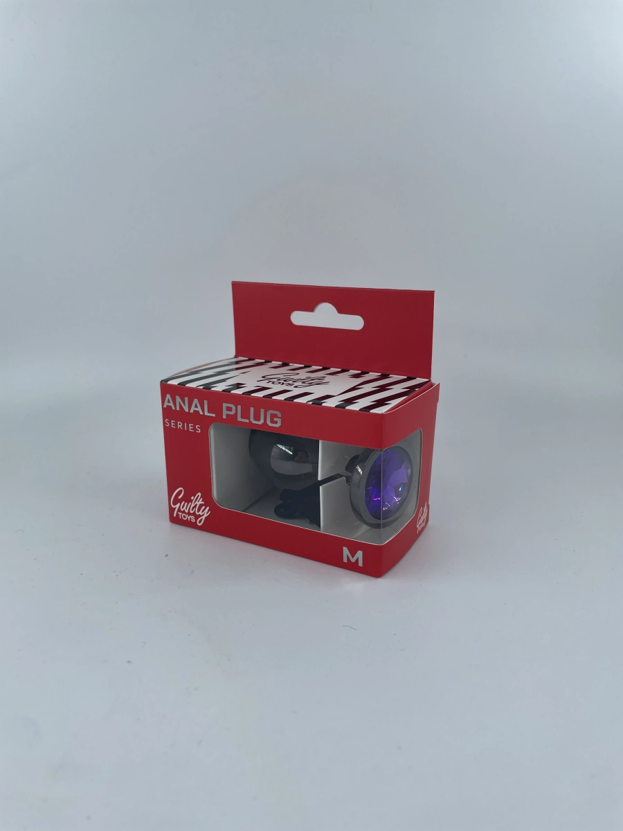 Dop Anal Dark Anal Plug Medium, Metal, Violet, Guilty Toys, #2, Erotic24.ro